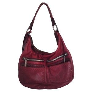Brighton expandable leather shoulder bag with braided strap
